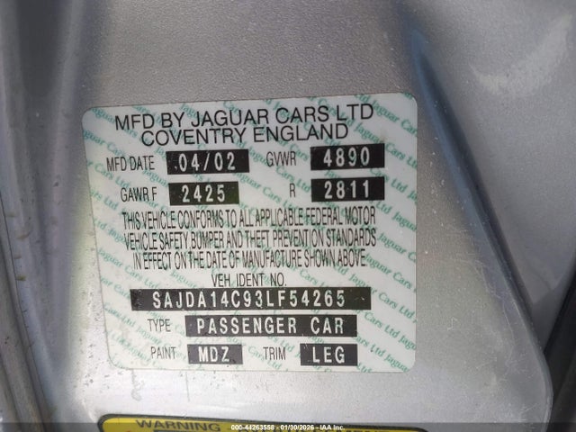 2003 JAGUAR XJ SAJDA14C93LF54265 Photo 8