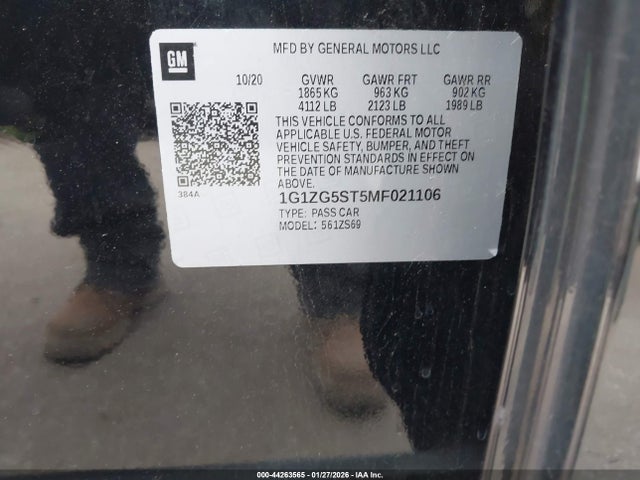 1G1ZG5ST5MF021106 Chevrolet Malibu Fwd Rs