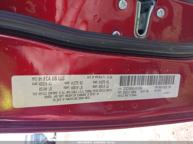 Продажа на аукционе авто 2020 Dodge Charger Sxt Rwd, vin: 2C3CDXBGXLH161058, номер лота: 44263614