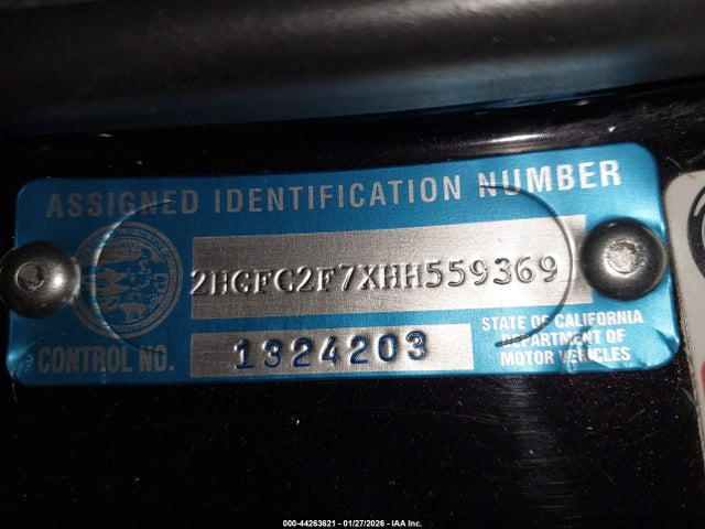 Honda CIVIC EX 2017 2HGFC2F7XHH559369 Image 9