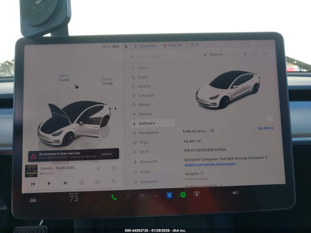 Продаж на аукціоні авто 2022 Tesla Model 3 Rear-wheel Drive, vin: 5YJ3E1EA2NF241184, номер лоту: 44263720