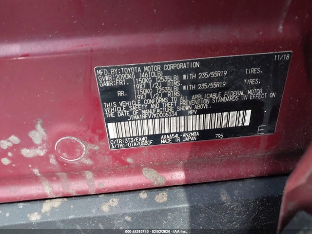 2019 TOYOTA RAV4 JTMA1RFV7KD006334 Photo 8