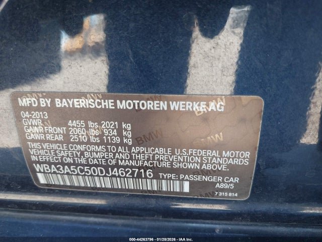 Продажа на аукционе авто 2013 Bmw 328i, vin: WBA3A5C50DJ462716, номер лота: 44263796