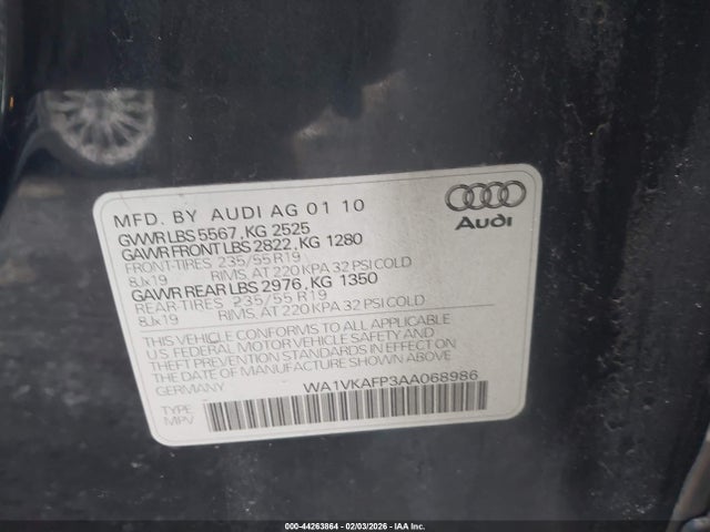 2010 AUDI Q5 WA1VKAFP3AA068986 Photo 8