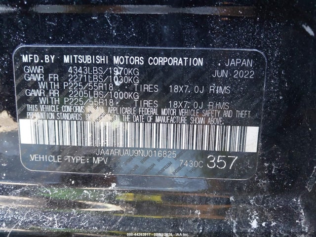 2022 MITSUBISHI OUTLANDER SPORT JA4ARUAU9NU016825 Photo 8