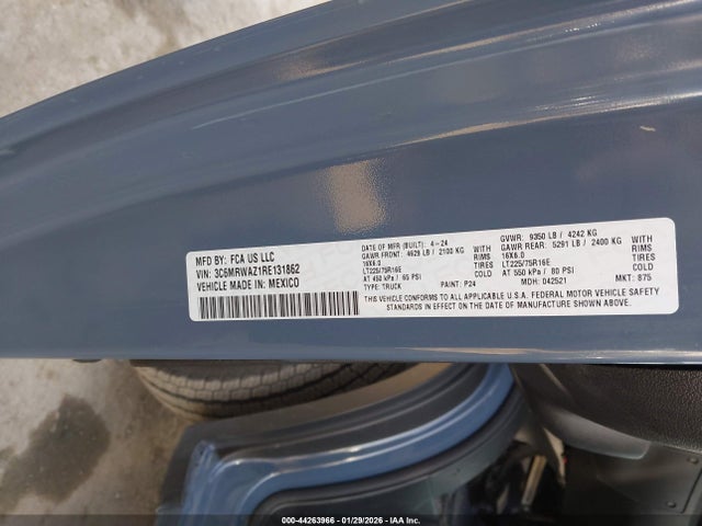3C6MRWAZ1RE131862 RAM Promaster 3500 Delivery Van Bev Tradesman