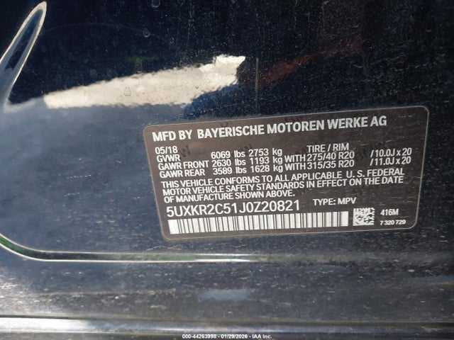 5UXKR2C51J0Z20821 BMW X5 Sdrive35i