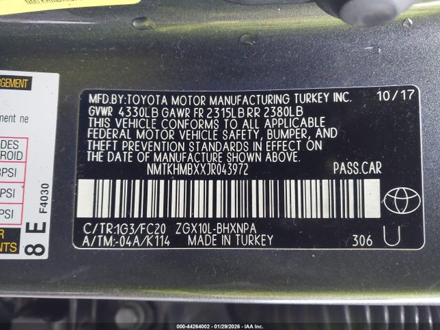 NMTKHMBXXJR043972 Toyota C-hr Xle Premium