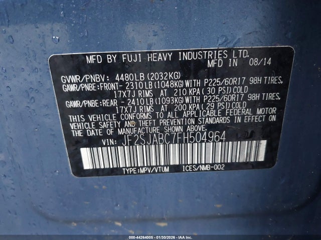 JF2SJABC7FH504964 Subaru Forester 2.5i