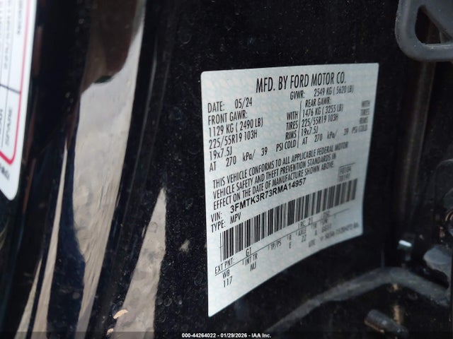 44264022 :رقم المزاد ، 3FMTK3R73RMA14957 vin ، 2024 Ford Mustang Mach-e Premium مزاد بيع
