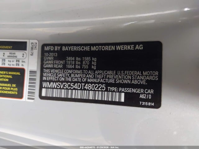 2013 MINI HARDTOP WMWSV3C54DT480225 Photo 8