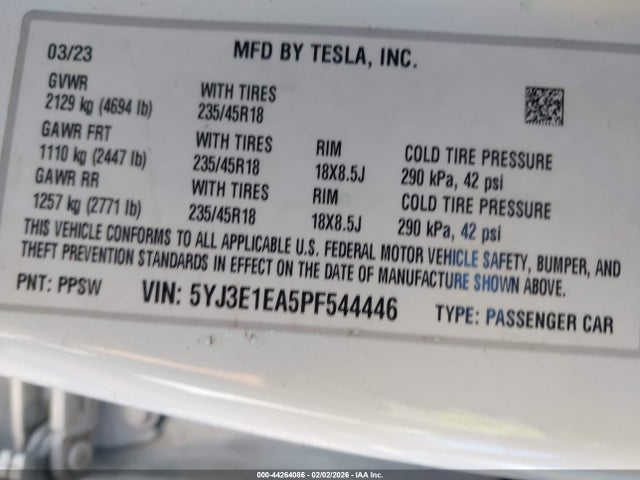 2023 TESLA MODEL 3 5YJ3E1EA5PF544446 Photo 8