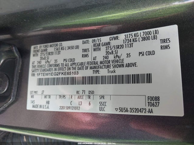 2015 FORD F-150 1FTEW1EG2FKE65103 Photo 8