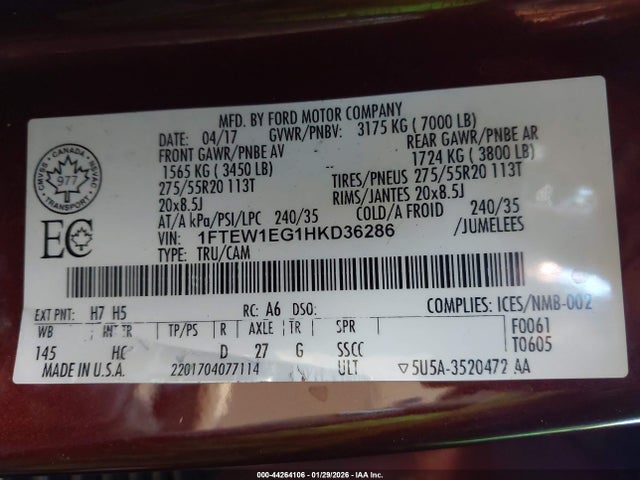 2017 FORD F-150 1FTEW1EG1HKD36286 Photo 8