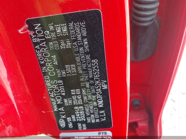KIA SOUL + 2019 KNDJP3A52K7652558 Image 9