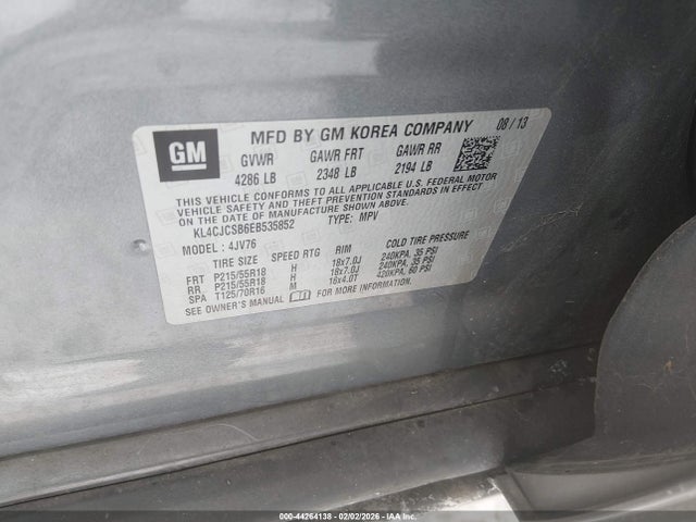 44264138 :رقم المزاد ، KL4CJCSB6EB535852 vin ، 2014 Buick Encore Leather مزاد بيع