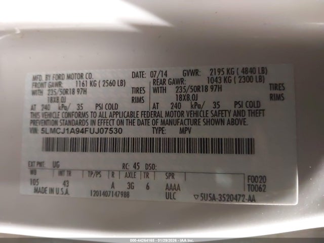 2015 LINCOLN MKC 5LMCJ1A94FUJ07530 Photo 8