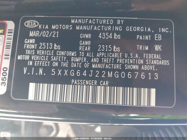 2021 KIA K5 5XXG64J22MG067613 Photo 8