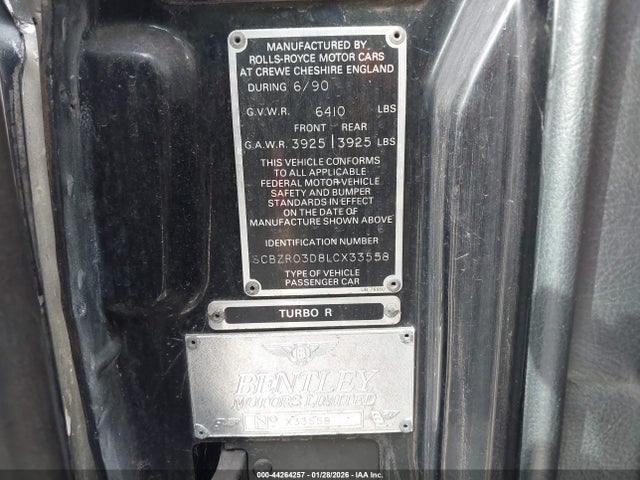 1990 BENTLEY TURBO SCBZR03D8LCX33558 Photo 8