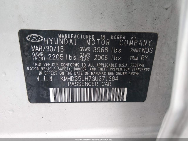 Продаж на аукціоні авто 2016 Hyundai Elantra Gt, vin: KMHD35LH7GU271384, номер лоту: 44264260