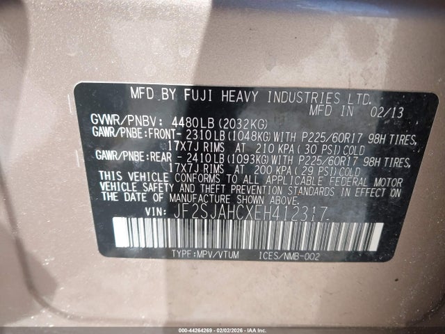 JF2SJAHCXEH412317 Subaru Forester 2.5i Limited