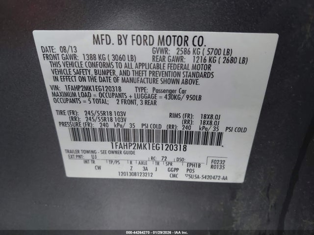 Ford Police Interceptor 2014 1FAHP2MK1EG120318 Image 9