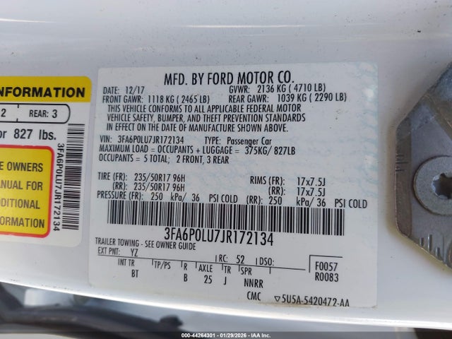 Ford Fusion Hybrid Se 2018 3FA6P0LU7JR172134 Image 9