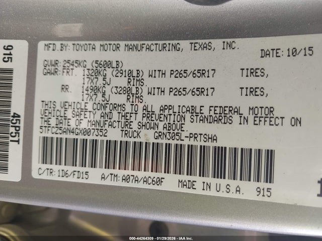5TFCZ5AN4GX007352 Toyota Tacoma Trd Sport