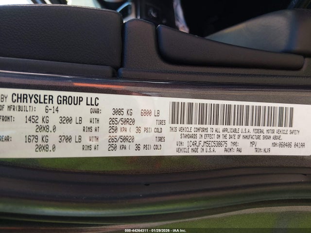 Jeep Grand Cherokee 2014 1C4RJFJM5EC538675 Image 9