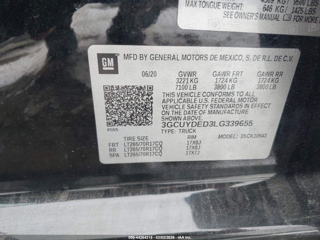 3GCUYDED3LG339655 Chevrolet Silverado 1500 4wd Short Bed Lt