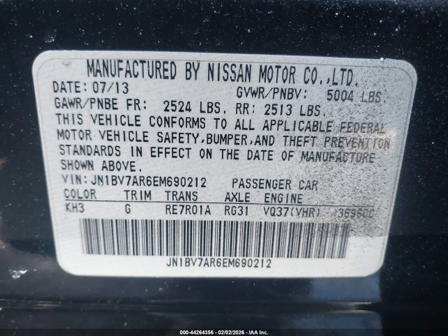 JN1BV7AR6EM690212 Infiniti Q50 Premium