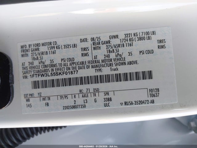 1FTFW3L55SKF01877 Ford F-150 Xlt