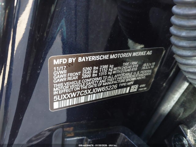 5UXXW7C5XJ0W65226 BMW X4 M40i