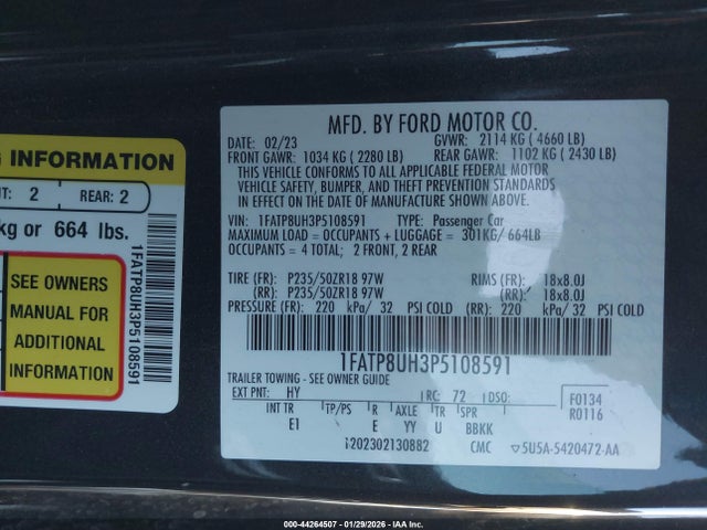 2023 FORD MUSTANG 1FATP8UH3P5108591 Photo 8