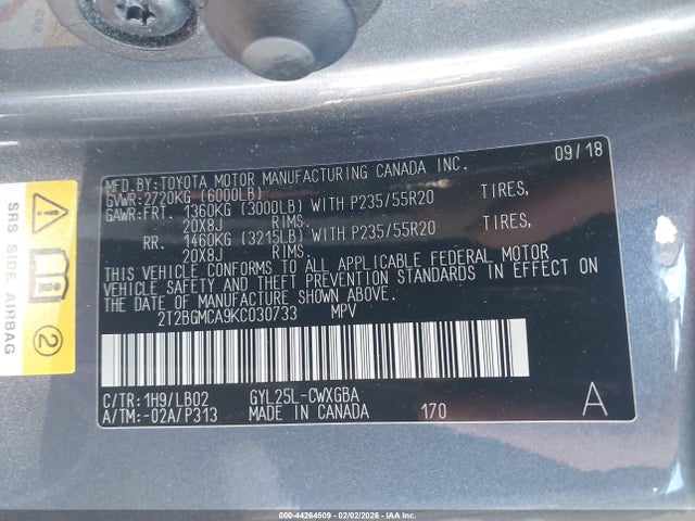 2019 LEXUS RX 450H 2T2BGMCA9KC030733 Photo 8