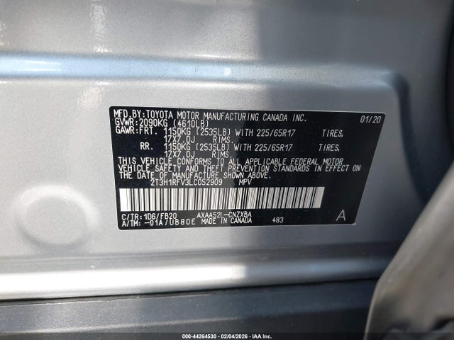 Toyota RAV4 LE 2020 2T3H1RFV3LC052909 Image 9