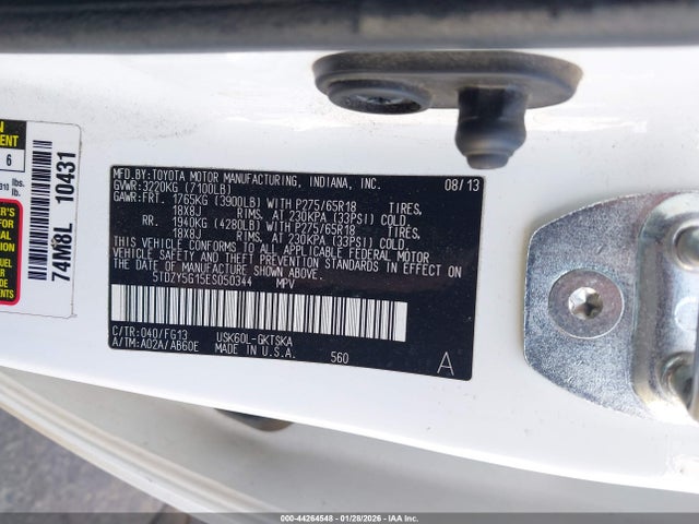 5TDZY5G15ES050344 Toyota Sequoia Sr5 5.7l V8