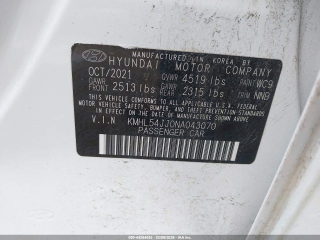 KMHL54JJ0NA043070 Hyundai Sonata Hybrid Limited