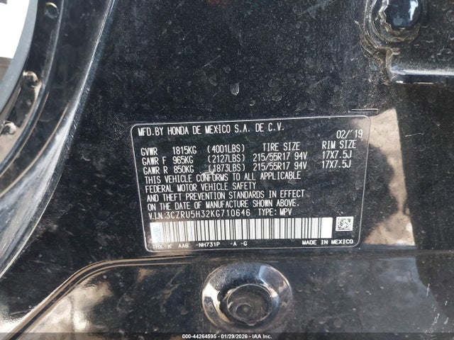 3CZRU5H32KG710646 Honda HR-V LX