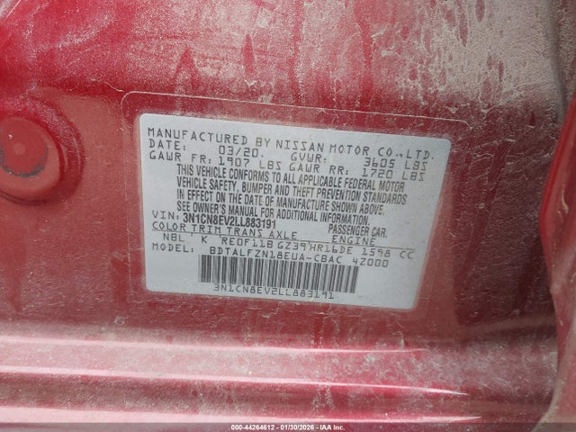 Nissan Versa Sv Xtronic Cvt 2020 3N1CN8EV2LL883191 Image 9