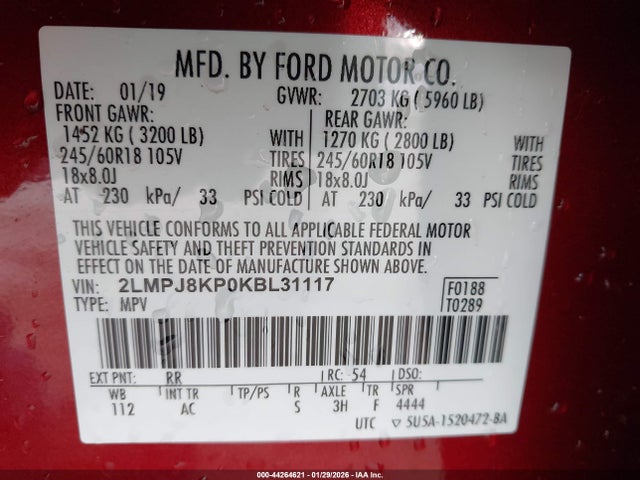 2019 LINCOLN NAUTILUS 2LMPJ8KP0KBL31117 Photo 8