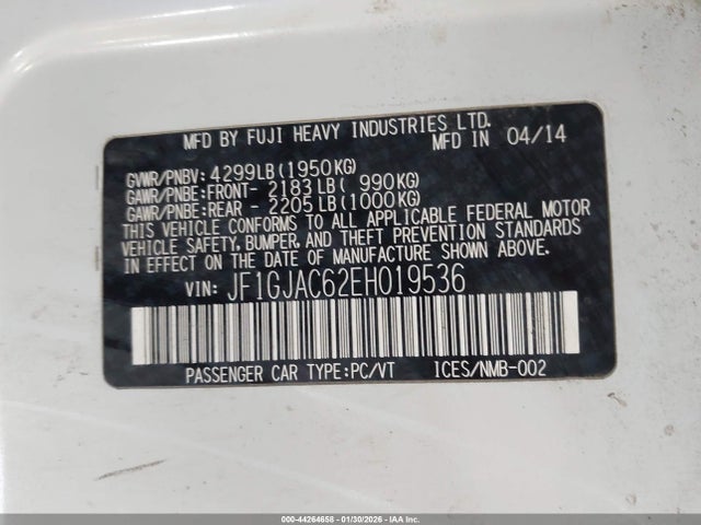 Subaru Impreza 2.0i Premium 2014 JF1GJAC62EH019536 Image 9