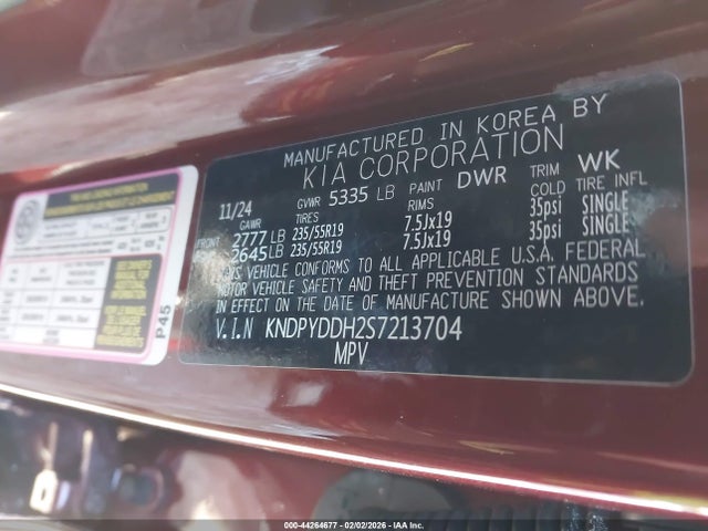 Продажа на аукционе авто 2025 Kia Sportage Plug-in Hybrid X-line, vin: KNDPYDDH2S7213704, номер лота: 44264677