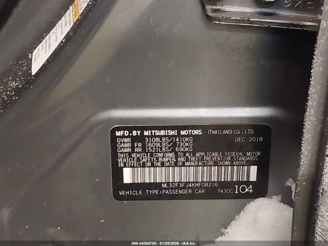 2019 MITSUBISHI MIRAGE G4 ML32F3FJ4KHF08216 Photo 8