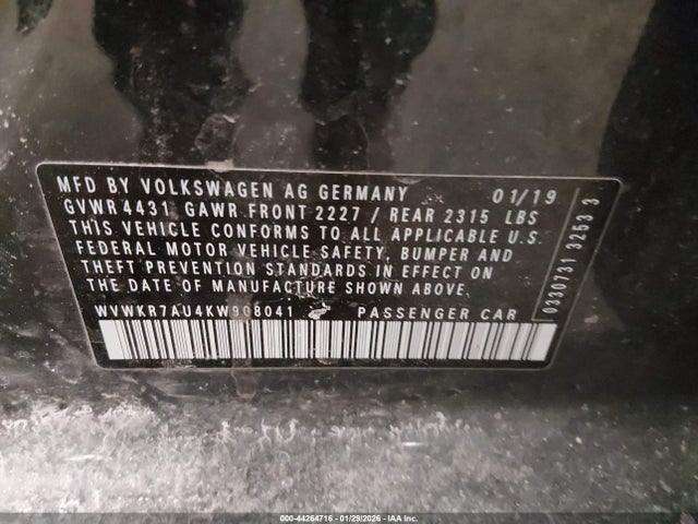 WVWKR7AU4KW908041 Volkswagen E-golf Se