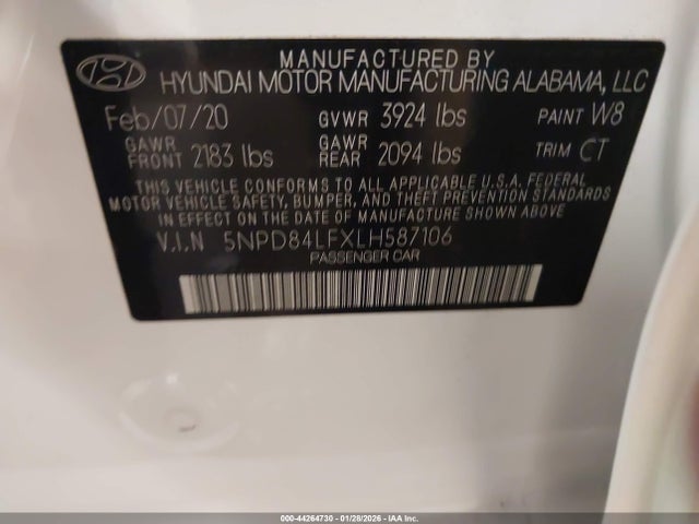 2020 HYUNDAI ELANTRA 5NPD84LFXLH587106 Photo 8