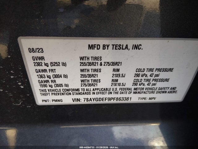 2023 TESLA MODEL Y 7SAYGDEF9PF863381 Photo 8