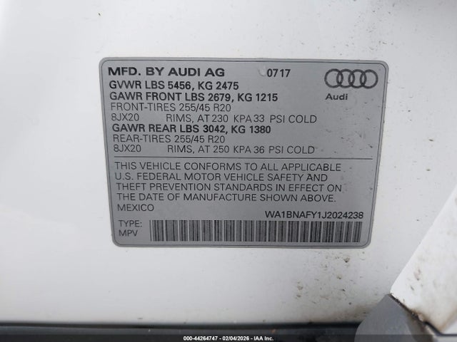 2018 AUDI Q5 WA1BNAFY1J2024238 Photo 8