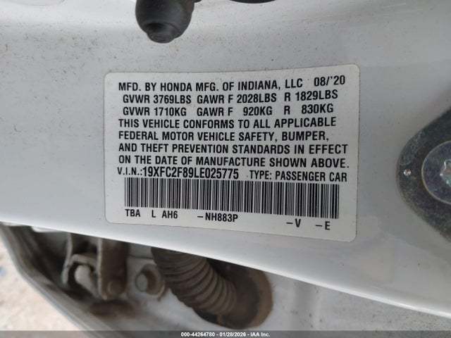 Honda Civic Sport 2020 19XFC2F89LE025775 Image 9