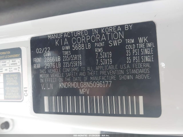 2022 KIA SORENTO HYBRID KNDRHDLG8N5096177 Photo 8